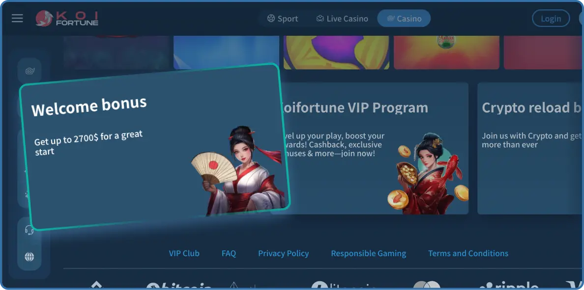 KoiFortune 독점 카지노 프로모션 및 보너스🔥 KoiFortune 카지노 프로모션